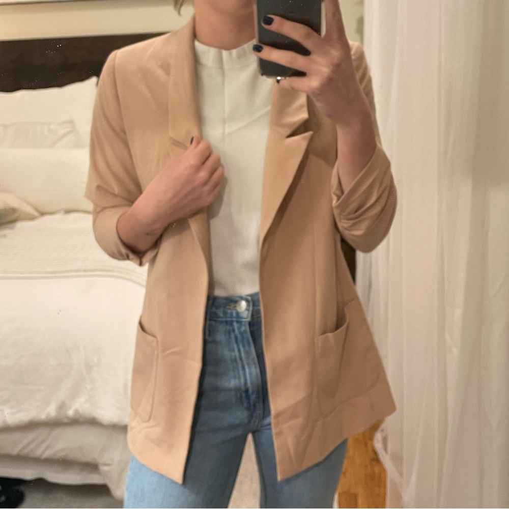 Tan work or play blazer size small